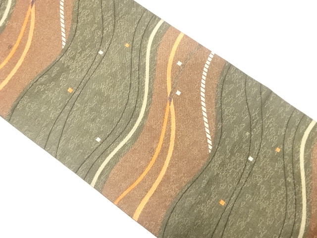 JAPANESE FUKURO OBI / WOVEN WAVY STRIPE